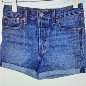 Women's Blue Denim Athletic Shorts